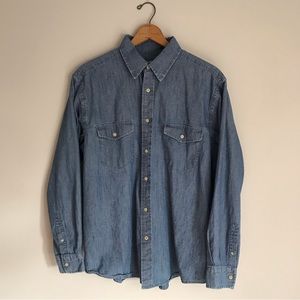 Eddie Bauer Denim Western Shirt